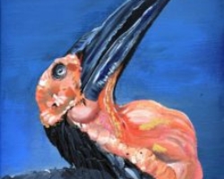 painting wall decor wildlife bird hornbill