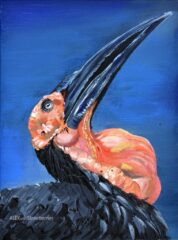 painting wall decor wildlife bird hornbill