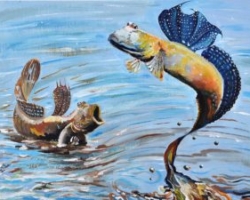 Mudskipper, Acrylic (Fish Art contest: 1st Place in GA, National Top 3)