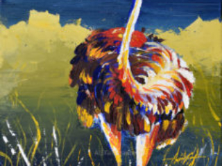 Ostrich, Acrylic - SOLD