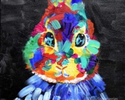 rabbit painting colorful