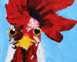 Rooster, Acrylic