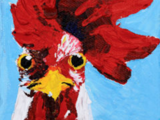 Rooster, Acrylic - SOLD